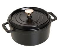 STAUB Cocotte en Fonte Émaillée avec Couvercle, Tous feux dont induction, 1 à 2 personnes, Ronde, 18 cm, 1,70 L, 3,4 kg, Noir Mat