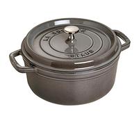 STAUB Cocotte en Fonte Émaillée avec Couvercle, Tous feux dont induction, 1 à 2 personnes, Ronde, 18 cm, 1,70 L, 3,4 kg, Gris Graphite