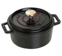 STAUB Cocotte en Fonte Émaillée avec Couvercle, Tous feux dont induction, 1 personne, Ronde, 12 cm, 0,40 L, 1,3 kg, Noir Mat