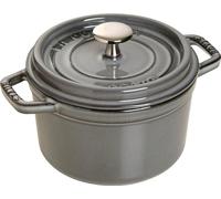 STAUB Cocotte en Fonte Émaillée avec Couvercle, Tous feux dont induction, 1 personne, Ronde, 14 cm, 0,80 L, 2 kg, Gris Graphite