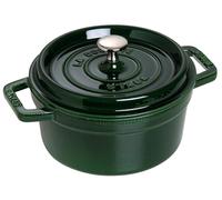 STAUB Cocotte en Fonte Émaillée avec Couvercle, Tous feux dont induction, 2 à 3 personnes, Ronde, 22 cm, 2,60 L, 4,7 kg, Vert/Basilic