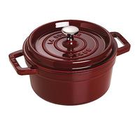 STAUB Cocotte en Fonte Émaillée avec Couvercle, Tous feux dont induction, 2 à 3 personnes, Ronde, 22 cm, 2,60 L, 4,7 kg, Grenadine