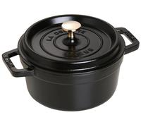 STAUB Cocotte en Fonte Émaillée avec Couvercle, Tous feux dont induction, 2 personnes, Ronde, 20 cm, 2,20 L, 4,2 kg, Noir Mat