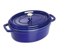 STAUB Cocotte en Fonte Émaillée avec Couvercle, Tous feux dont induction, 4 à 5 personnes, Ovale, 29 cm, 4,20 L, 6,5 kg, Bleu Intense