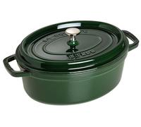 STAUB Cocotte en Fonte Émaillée avec Couvercle, Tous feux dont induction, 4 à 5 personnes, Ovale, 29 cm, 4,20 L, 6,3 kg, Vert/Basilic