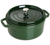 STAUB Cocotte en Fonte Émaillée avec Couvercle, Tous feux dont induction, 4 à 5 personnes, Ronde, 26 cm, 5 L, 6 kg, Vert/Basilic