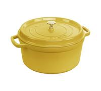 STAUB Cocotte en Fonte Émaillée avec Couvercle, Tous feux dont induction, 4 personnes, Ronde, 24 cm, 3,70 L, 4,7 kg, Citron