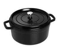 STAUB Cocotte en Fonte Émaillée avec Couvercle, Tous feux dont induction, 4 personnes, Ronde, 24 cm, 3,80 L, 5 kg, Noir Mat