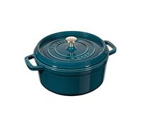 STAUB Cocotte en Fonte Émaillée avec Couvercle, Tous feux dont induction, 4 personnes, Ronde, 24 cm, 3,80 L, 5,3 kg, La Mer