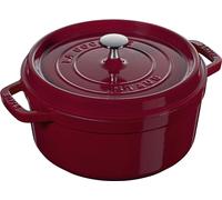STAUB Cocotte en Fonte Émaillée avec Couvercle, Tous feux dont induction, 4 personnes, Ronde, 24 cm, 3,80 L, 5 kg, Bordeaux