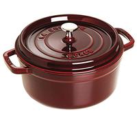 STAUB Cocotte en Fonte Émaillée avec Couvercle, Tous feux dont induction, 4 personnes, Ronde, 24 cm, 3,80 L, 5 kg, Grenadine