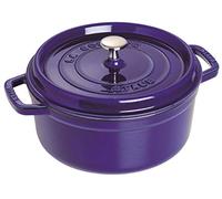STAUB Cocotte en Fonte Émaillée avec Couvercle, Tous feux dont induction, 4 personnes, Ronde, 24 cm, 3,80 L, 5 kg, Bleu Intense