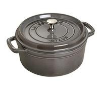 STAUB Cocotte en Fonte Émaillée avec Couvercle, Tous feux dont induction, 4 personnes, Ronde, 24 cm, 3,80 L, 5 kg, Gris Graphite