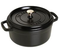 STAUB Cocotte en Fonte Émaillée avec Couvercle, Tous feux dont induction, 5 à 7 personnes, Ronde, 28 cm, 6,70 L, 7,7 kg, Noir Mat