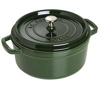 STAUB Cocotte en Fonte Émaillée avec Couvercle, Tous feux dont induction, 5 à 7 personnes, Ronde, 28 cm, 6,70 L, 7,7 kg, Vert/Basilic