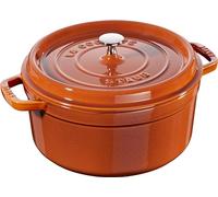 STAUB Cocotte en Fonte Émaillée avec Couvercle, Tous feux dont induction, 5 à 7 personnes, Ronde, 28 cm, 6,70 L, 7,7 kg, Cannelle