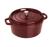 STAUB Cocotte en Fonte Émaillée avec Couvercle, Tous feux dont induction, 5 à 7 personnes, Ronde, 28 cm, 6,70 L, 7,7 kg, Grenadine