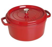 STAUB Cocotte en Fonte Émaillée avec Couvercle, Tous feux dont induction, 5 à 7 personnes, Ronde, 28 cm, 6,70 L, 7,7 kg, Cerise