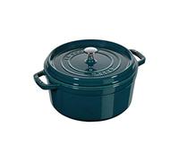 STAUB Cocotte en Fonte Émaillée avec Couvercle, Tous feux dont induction, 5 à 7 personnes, Ronde, 28 cm, 6,70 L, 7,9 kg, La Mer