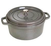 STAUB Cocotte en Fonte Émaillée avec Couvercle, Tous feux dont induction, 5 à 7 personnes, Ronde, 28 cm, 6,70 L, 7,7 kg, Gris Graphite