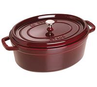STAUB Cocotte en Fonte Émaillée avec Couvercle, Tous feux dont induction, 6 à 7 personnes, Ovale, 33 cm, 6,70 L, 8,2 kg, Grenadine
