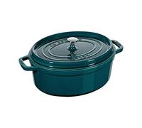 STAUB Cocotte en Fonte Émaillée avec Couvercle, Tous feux dont induction, 6 à 7 personnes, Ovale, 33 cm, 6,70 L, 8,12 kg, La Mer