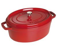 STAUB Cocotte en Fonte Émaillée avec Couvercle, Tous feux dont induction, 7 à 8 personnes, Ovale, 37 cm, 8 L, 9,1 kg, Cerise