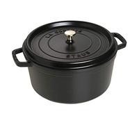 STAUB Cocotte en Fonte Émaillée avec Couvercle, Tous feux dont induction, 7 à 8 personnes, Ronde, 30 cm, 8,34 L, 8,9 kg, Noir Mat