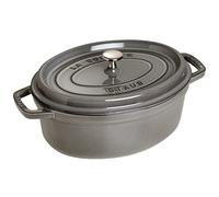 Staub Cocotte fonte émaillée avec couvercle Ovale 31 cm 5,50 L Tous feux induction Gris Graphite