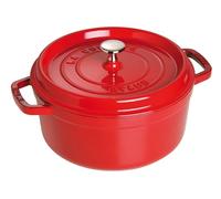 Staub Cocotte en fonte émaillée ronde 18 cm 1,7 L avec couvercle, tous feux dont induction, cerise