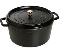 STAUB Cocotte en Fonte Ronde 22 cm, 2,6 L, Noire, Induction | Couvercle à picots avec système d’auto-arrosage, compatible tous feux et four, fabriquée en France