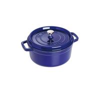 STAUB Cocotte en fonte ronde Staub. trois couches d'émail 3.8 l bleu foncé