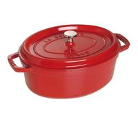 STAUB Cocotte en Fonte Émaillée avec Couvercle, Tous feux dont induction, 4 à 5 personnes, Ovale, 29 cm, 4,20 L, 6,3 kg, Cerise