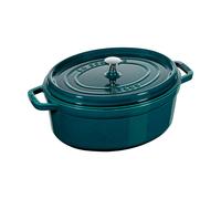 STAUB Cocotte en Fonte Émaillée avec Couvercle, Tous feux dont induction, 7 à 8 personnes, Ovale, 37 cm, 8 L, 9,2 kg, La Mer