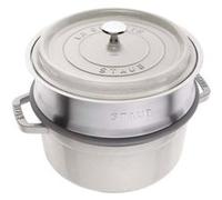 STAUB Cocotte Ronde avec Panier Vapeur 24 cm Blanc Blanc G