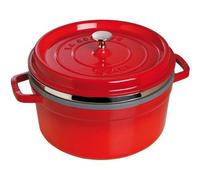 Cocotte ronde avec cuit-vapeur Staub - 1133806 - Fonte - Ronde - 26 cm - Cerise Multicolore G