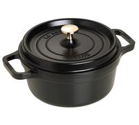 Staub Cocotte en fonte émaillée Ronde D22 – 22 cm, 2,6 L, tous feux dont induction – Noir