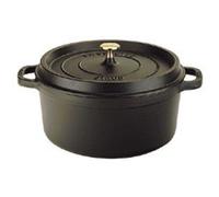 STAUB Cocotte en Fonte Émaillée avec Couvercle, Tous feux dont induction, 4 à 5 personnes, Ronde, 26 cm, 5 L, 6 kg, Noir Mat