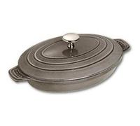 STAUB Assiette Chaude en Fonte, Ovale, Ø 23 cm, 1 L, Gris Graphite