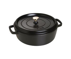 Staub Formes spéciales Cocotte bas 26 cm, Rond(e), Noir mat, Fonte