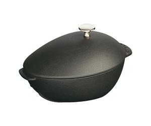 Staub Formes spéciales Moulière 25 cm, Fonte, Noir mat
