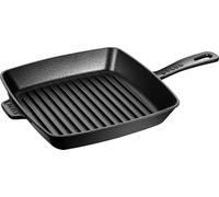 Staub Gril américain en fonte Carré 26 cm Noir mat