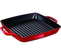 STAUB Gril en Fonte avec Double Poignée, Carré, 23 x 23 cm, Cerise