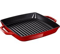 STAUB Gril en Fonte avec Double Poignée, Carré, 28 x 28 cm, Cerise