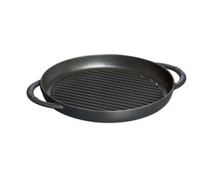 Staub Grils Pure Gril 26 cm, Rond(e), Noir mat, Fonte
