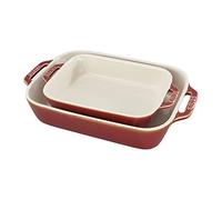 STAUB Kit de cuisson rectangulaire, Céramique, Rouge rustique., 2-piece