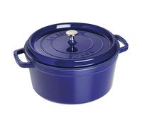 STAUB Cocotte en fonte ronde Staub. trois couches d'émail 6.7 l bleu foncé