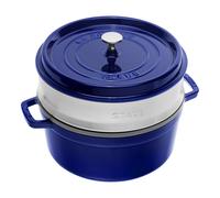 Staub La Cocotte Cocotte avec panier vapeur 26 cm, Rond(e), Bleu intense, Fonte
