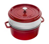 Staub La Cocotte Cocotte avec panier vapeur 26 cm, Rond(e), Cerise, Fonte