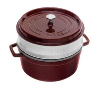 Staub La Cocotte Cocotte avec panier vapeur 26 cm, Rond(e), Grenadine, Fonte